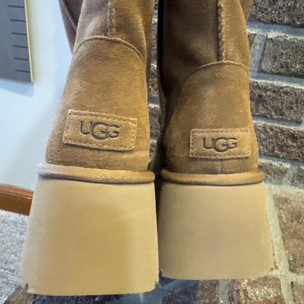 UGG Classic Short New Heights Chestnut Platform Boots Women's Sz 10 #616 - Picture 11 of 16